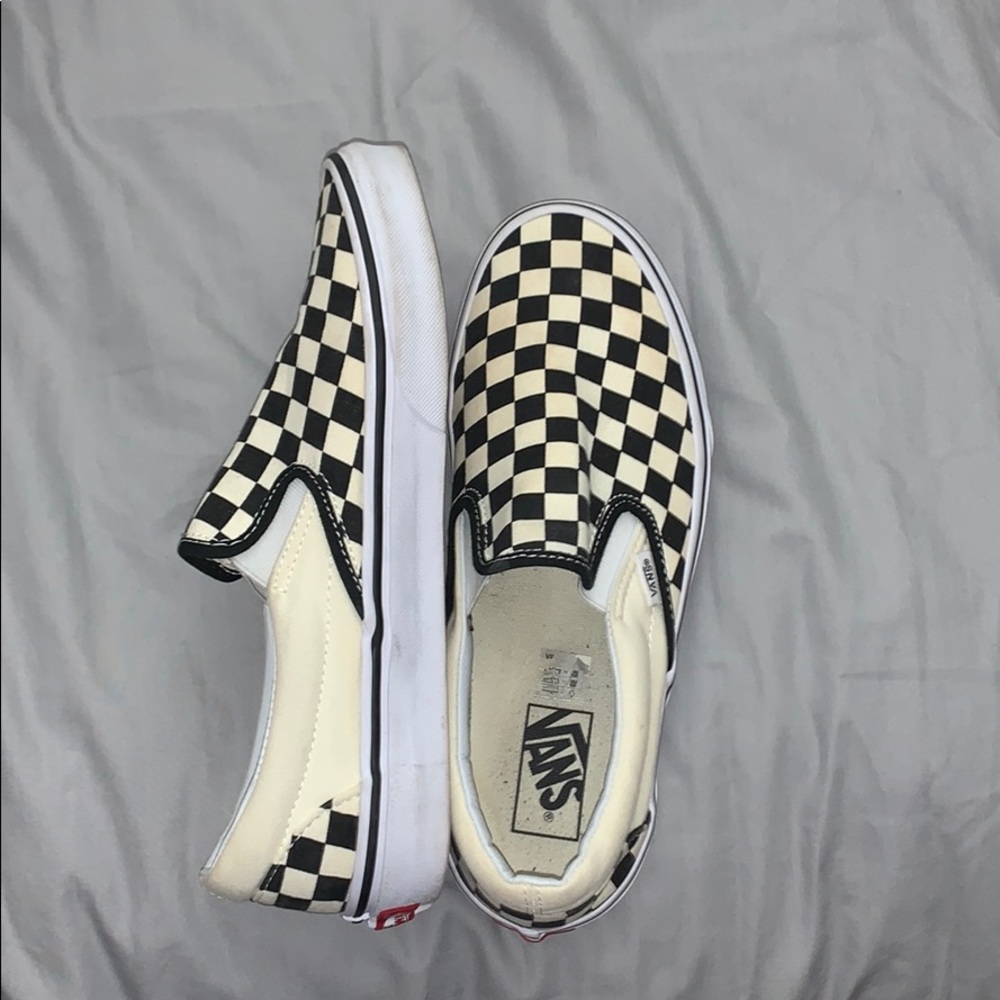 Checkerboard Slip On Vans